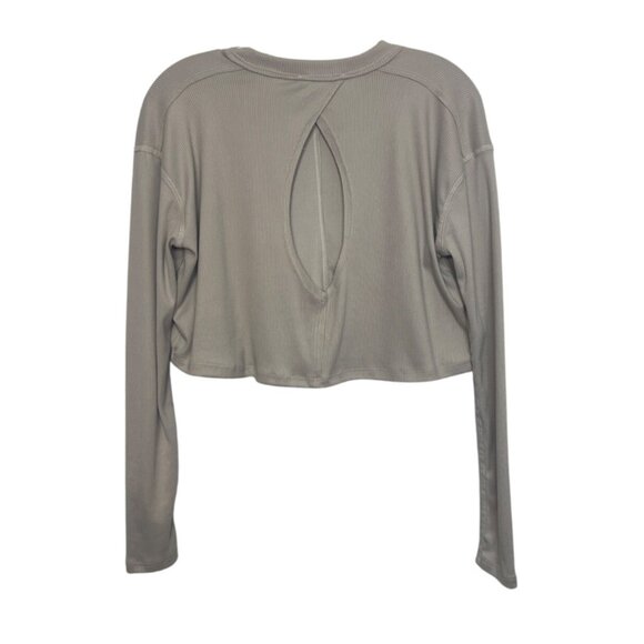 AS Revival Long Sleeve Cropped Top Shirt Womens XS Tan New WOT Back Cutout - Picture 2 of 6